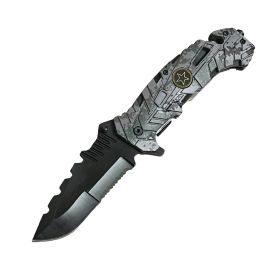 5" Spring Assisted Knife With Camo Nylon Fiber Handle