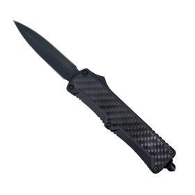 8" Carbon Fiber Automatic Otf Knife With Dagger Blade