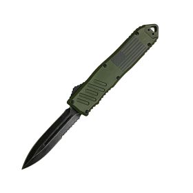 5.5" Automatic Otf Knife W/ Half Serrated Dagger Blade