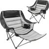 Oversized Padded Camping Chair with Removable Footrest - 400LBS Heavy-Duty Foldable Chair