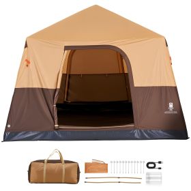 Camping Tent, 6 Person Inflatable Cabin Tent with Rechargeable Pump, TPU Air Tube & 4 Large Mesh Windows