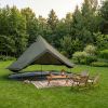 4 Season Bell Tent 13.1FT, Green Waterproof Glamping Yurt Tent with Stove Jack, Fits 8 People Family Camping Tent for Outdoor Parties & Camping