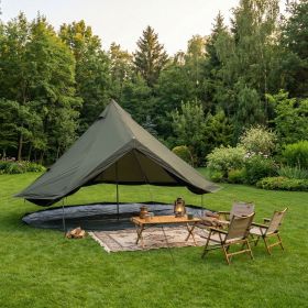 4 Season Bell Tent 13.1FT, Green Waterproof Glamping Yurt Tent with Stove Jack, Fits 8 People Family Camping Tent for Outdoor Parties & Camping