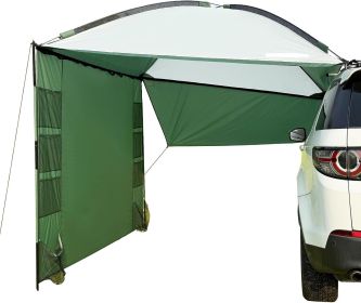 Portable SUV Side Awning with Removable Privacy Wall - Quick Setup Vehicle Shelter, Heavy-Duty Large Shade Cover, Universal Fit for Camping, Jeep, Van