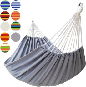 Brazilian Double Hammock 2 Person Extra Large 220x160cm Total Length 330cm Load 500lb Canvas Cotton Hammock for Patio Porch Garden Backyard Loung