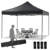 10x10 FT Pop Up Canopy Tent with Slant Legs and Carrying Bag, Easy Setup Outdoor Shelter for Patio, Garden, Beach, Grey (Shipment from Walmart)