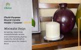 Multi-Purpose Round Candle Holder and Coaster - Elegant Eco-Friendly Recycled Aluminum Modern Home Decor Accent Piece