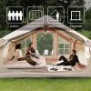 6.3m ² Inflatable Camping Tent with canopy , 4 Season Waterproof Windproof, Clear Skylight & 420D Oxford Waterproof, Air Tent with Mesh Windows/Doors