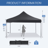10x10 FT Pop Up Canopy Tent with Slant Legs and Carrying Bag, Easy Setup Outdoor Shelter for Patio, Garden, Beach, Grey (Shipment from Walmart)