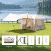 5.72m² Outdoor Inflatable Camping Tent With Canopy, Easy Setup 4 Season Windproof Glamping Tent with Mesh Windows & Pump, Outdoor Cotton Tent
