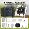 Wood Stove, 86 inch, Alloy Steel Camping Tent Stove, Portable Wood Burning Stove with Chimney Pipes & Gloves