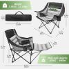 Oversized Padded Camping Chair with Removable Footrest - 400LBS Heavy-Duty Foldable Chair