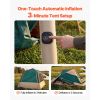 Camping Tent, 4 Person Inflatable Cabin Tent with Rechargeable Pump, TPU Air Tube & 5 Large Mesh Windows