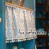 Kitchen Curtains Household Partition Curtain Small Half Curtain for Cabinet Bookcase, Green