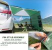 Portable SUV Side Awning with Removable Privacy Wall - Quick Setup Vehicle Shelter, Heavy-Duty Large Shade Cover, Universal Fit for Camping, Jeep, Van