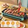 Fresh Fab Finds 2000W Electric Indoor Grill 2 in 1 Electric BBQ Gill with Grill Net Removable Plate 5 Temperature Control 3 Small Trays Dishwasher Saf