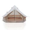 4 Season Bell Tent 9.8 FT, Beige Waterproof Glamping Yurt Tent with Stove Jack, Fits 4 People Family Camping Tent for Outdoor Parties & Camping