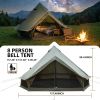 4 Season Bell Tent 13.1FT, Green Waterproof Glamping Yurt Tent with Stove Jack, Fits 8 People Family Camping Tent for Outdoor Parties & Camping