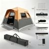 Orange Light-Blocking Outdoor Cabin Tent, Large 9x9ft Interior Windproof Rainfly Tent with Carry Bag Ground Stakes Ropes for Family Group Camping