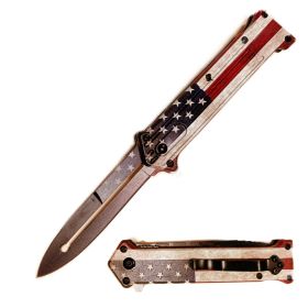 8" Inch Us Flag Joker Folding Knife