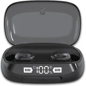 R60 - TWS Bluetooth Wireless Earbuds with Charging Case (Color: Black)