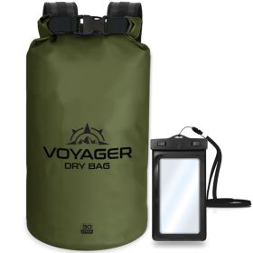 Voyager Waterproof Dry Bag for Kayaking and Water Sports (Color: Army Green, size: 30 Liter)
