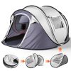 4 Person Pop Up Tent for Camping, Waterproof Instant Family Tent with Front Awning, Automatic Tent Throw Pop Up Instant Flip Pop Tent for Camping