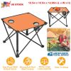 Fresh Fab Finds 1Pc Foldable Camping Table Portable Picnic Table Lightweight Travel Desk with 2 Cup Holders Carrying Bag