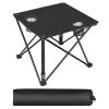Fresh Fab Finds 1Pc Foldable Camping Table Portable Picnic Table Lightweight Travel Desk with 2 Cup Holders Carrying Bag