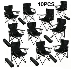4/8pcs quick-open outdoor folding chair, ready to use, polyester fabric and stainless steel, good for outdoor, travel and camping, easy to store (size: 10pcs)