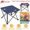 Fresh Fab Finds 1Pc Foldable Camping Table Portable Picnic Table Lightweight Travel Desk with 2 Cup Holders Carrying Bag