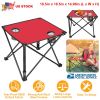 Fresh Fab Finds 1Pc Foldable Camping Table Portable Picnic Table Lightweight Travel Desk with 2 Cup Holders Carrying Bag
