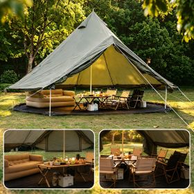 Oxford Bell Tent for Family Camping - Spacious 13.1ft Yurt with Stove Jack, Large Glamping Tents for 4-8 People, 4 Season Oxford Hot Tent Shelter (Color: Dark Green)