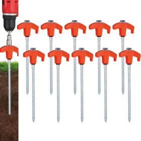 Screw in Tent Stakes orange 10pack (size: 10in.)