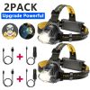 99000000LM Stärkste wiederaufladbare Stirnlampe Superhelles LED Kopf Taschenlamp