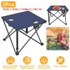 Fresh Fab Finds 2Pcs Foldable Camping Table Portable Picnic Table Lightweight Travel Desk with 2 Cup Holders/Table Carrying Bag