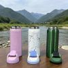 304 stainless steel outdoor sports water bottle, portable and leak-proof, suitable for daily travel, mountain climbing and fitness activities, etc